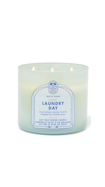 BATH & BODY WORKS Laundry Day 3-Wick Candle باث آند بدي ورك شمعة معطرة